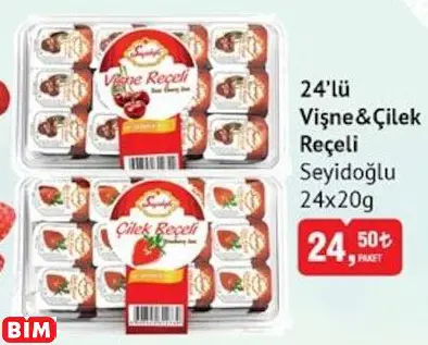 SEYİDOĞLU 24’LÜ  VİŞNE&ÇİLEK REÇELİ